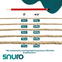 Sisal rope 8mm – 50m – naturally twisted – for cats, animals &amp; decoration