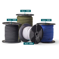 Elastiek 10mm – 100m – kaki – elastisch touw voor netten, transport & klussen