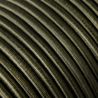 Detailfoto kaki elastisch touw, ronde elastiek camouflage kleur