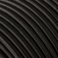 Detailfoto zwart elastisch touw, ronde elastiek
