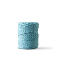 Macrame rope 1mm – azure blue – 65m – double-twisted recycled cotton