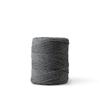 Macrame rope 1mm – graphite gray – 65m – double-twisted recycled cotton