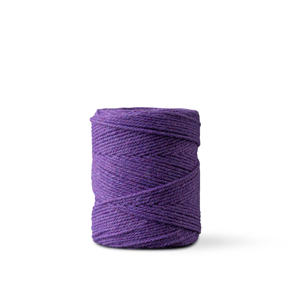 Macrame rope 1mm – purple – 65m – double-twisted recycled cotton