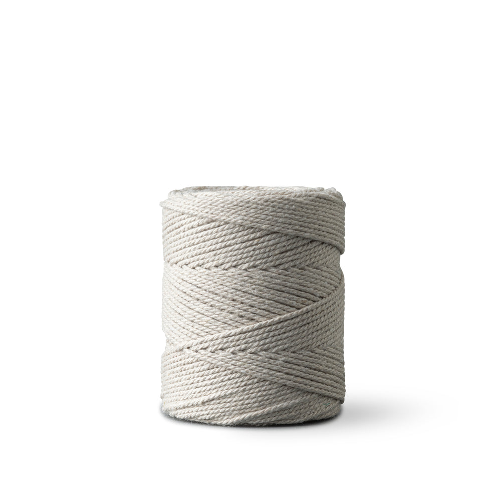 Macrame rope 1mm – sand – 65m – double-twisted recycled cotton