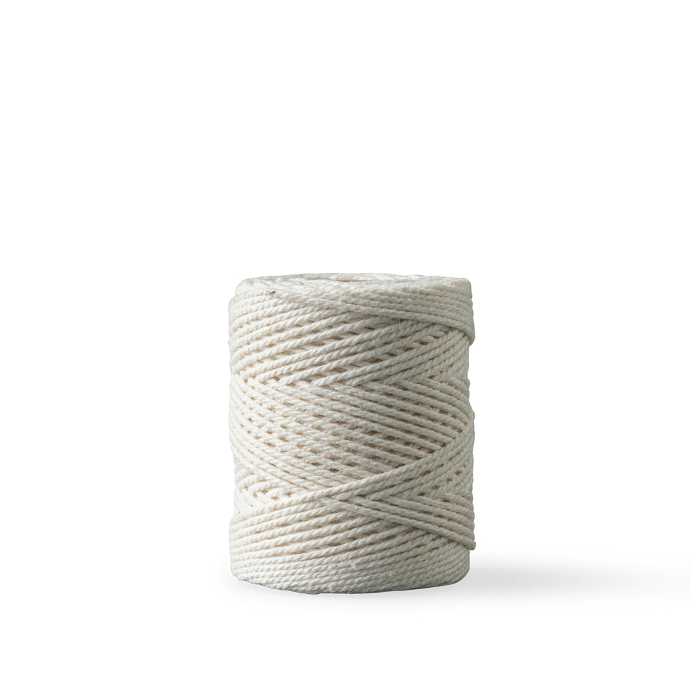 Macrame rope 1mm – ecru – 65m – double-twisted recycled cotton