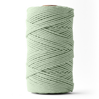 Macrame rope 3mm – eucalyptus – 120m – double-twisted recycled cotton