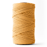 Macrame rope 3mm – mustard – 120m – double-twisted recycled cotton