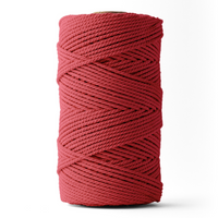 Macrame rope 3mm – red – 120m – double-twisted recycled cotton