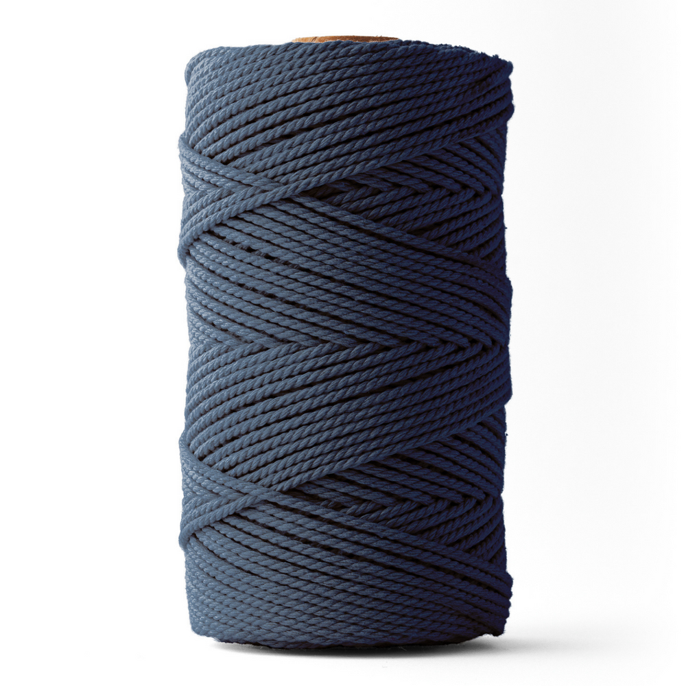 Macrame rope 3mm – stormy – 120m – double-twisted recycled cotton