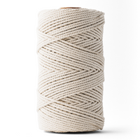 Macrame rope 3mm – ecru – 120m – double-twisted recycled cotton