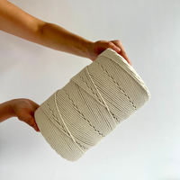 Macrame rope 3mm – ecru – 500m – double-twisted recycled cotton