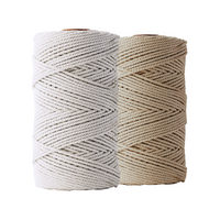 Macrame rope 3mm – off-white &amp; sand – 2x120m – double-twisted recycled cotton