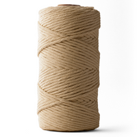 Macrame rope 3mm – brown – 120m – single-twist recycled cotton