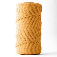 Macrame rope 3mm – mustard – 120m – single-twist recycled cotton