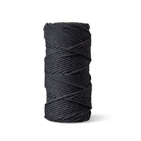 Macrame rope 5mm – black – 100m – double-twisted recycled cotton