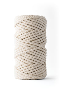 Macrame rope 8mm – ecru – 50m – double-twisted recycled cotton