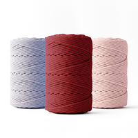 Macrame rope 2mm – burgundy – 70m – double-twisted recycled cotton