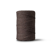 Macrame rope 2mm – chocolate brown – 70m – double-twisted recycled cotton