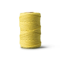 Macrame rope 2mm – yellow – 70m – double-twisted recycled cotton