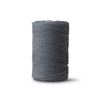 Macrame rope 2mm – graphite gray – 70m – double-twisted recycled cotton