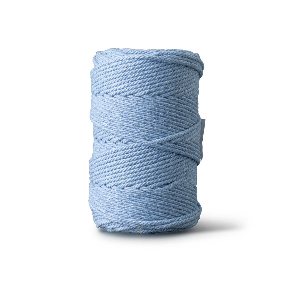 Macrame rope 2mm – baby blue – 70m – double-twisted recycled cotton