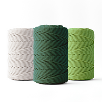 Macrame rope 2mm – light green – 70m – double-twisted recycled cotton