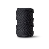 Macrame rope 2mm – black – 70m – double-twisted recycled cotton