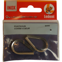 Puntkous 6 mm rvs/inox per 2 stuks, voor verstevigen van de lus in koord of rvs kabel