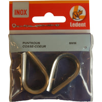 Puntkous 8 mm rvs/inox per 2 stuks, voor verstevigen van de lus in koord of rvs kabel