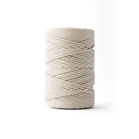Braided cotton rope 3mm – natural – 160m – recycled natural cotton