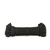Braided cotton rope 6mm – black – 20m – recycled natural cotton