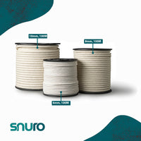 Braided cotton rope 10mm – natural – 100m – recycled natural cotton