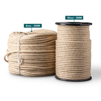 Vlastouw 10mm – 100m – natuurlijk gedraaid henneptouw – voor theater, decoratie & tuigage