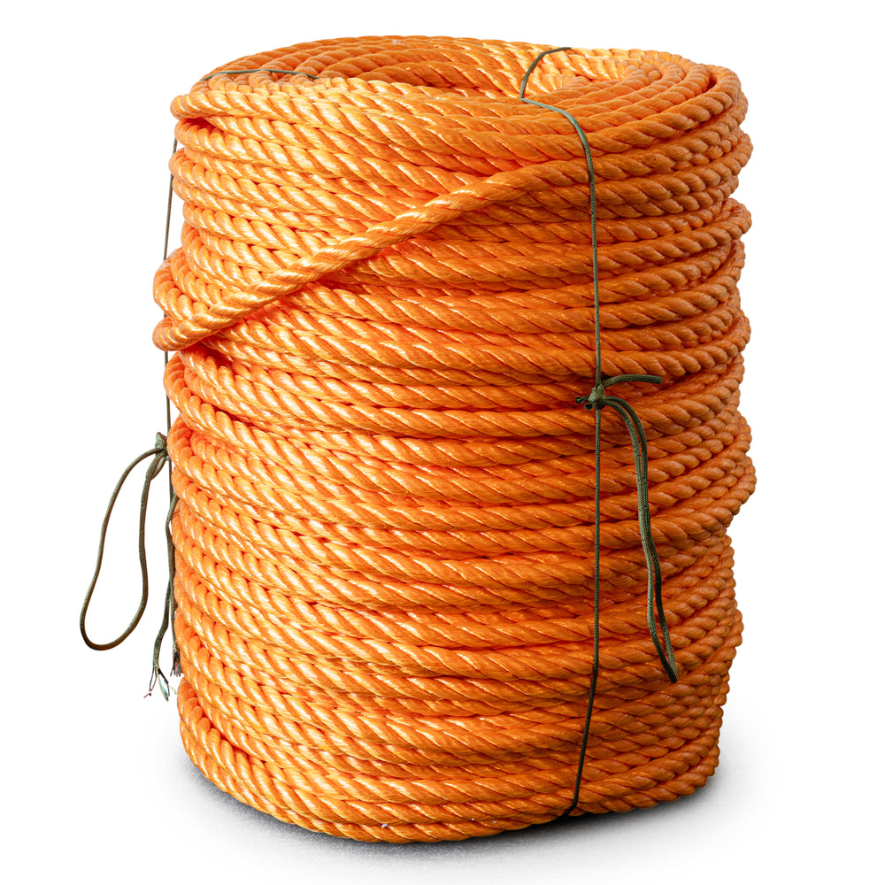 Gedraaid polypropyleentouw 20 mm - 220 meter - oranje - op rol
