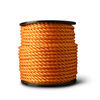 Twisted polypropylene rope 16 mm – 100 meters – orange – on reel