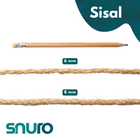 Sisal rope 6mm – 20m – naturally twisted – for cats, animals &amp; decoration