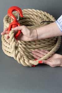 Synthetic flax rope 20mm – 25m – with swivel hook – for theater, outdoor &amp; decoration