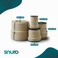 Synthetic flax rope 20mm – 25m – for swings, garden &amp; decoration – natural look