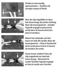 Koordspanner 10 mm met karabijnhaak - knoopvrij spannen in één beweging